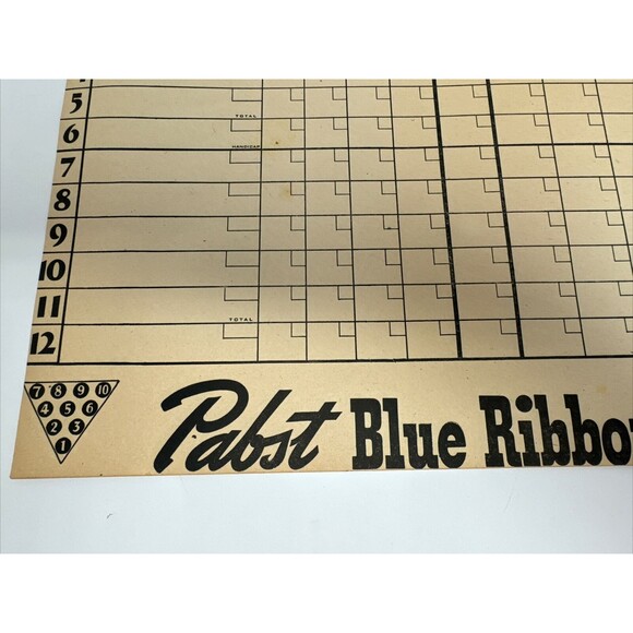 LOT OF 5 Pabst Blue Ribbon Beer Paper Advertisement on Bowling Score Sheet Vgt - Picture 3 of 8